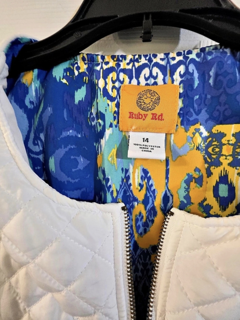 Ruby Rd Quilted Jacket in White Size 14 - Picture 4 of 10